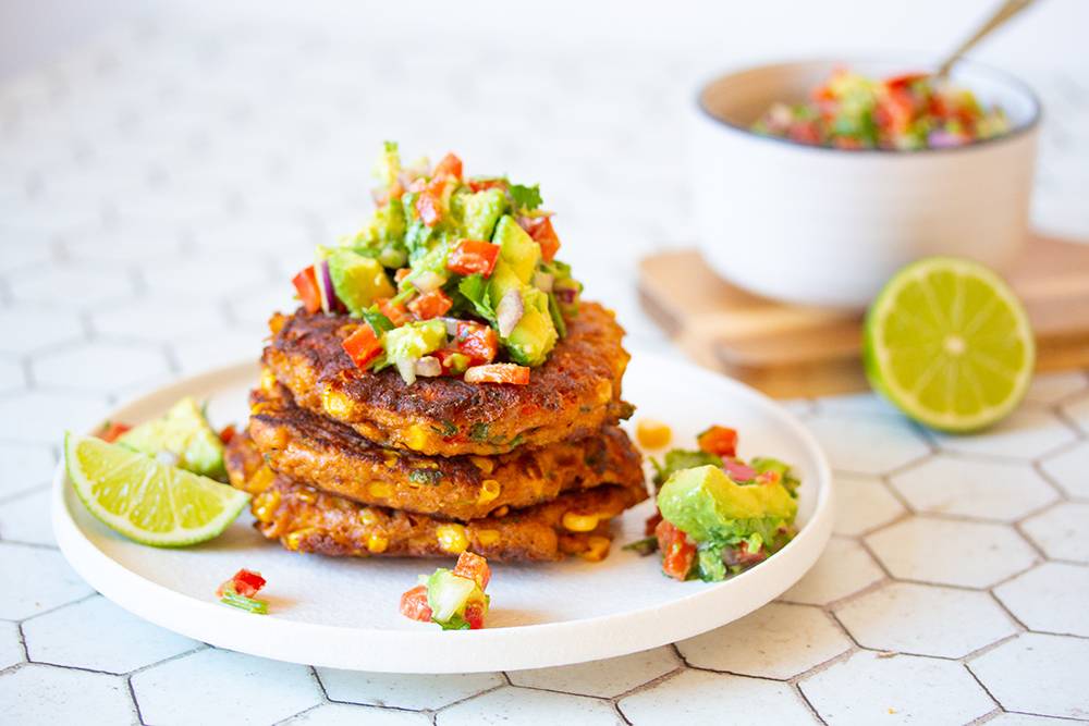 Mexican Corn Fritters & Avo Salsa